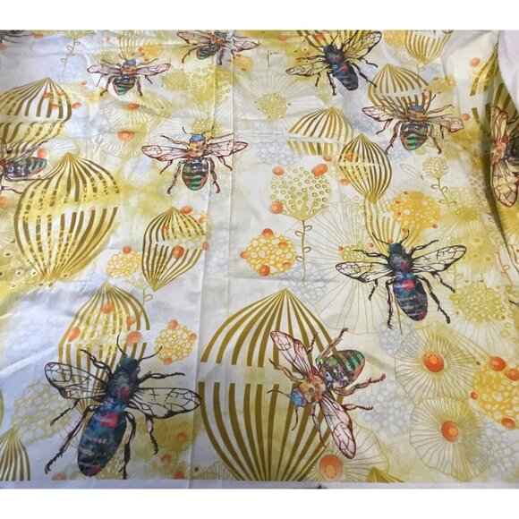 Bees Yellow Pollinator Insects Fabric Pollinator Science Wildlife 37” x 61” - Picture 1 of 6